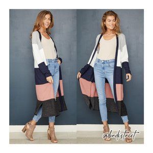 Brushed Hacci Color Block Duster Small